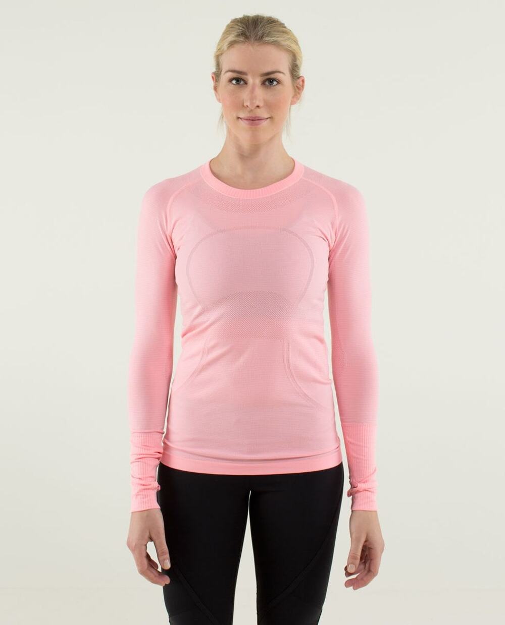 Lululemon Swiftly Tech Long Sleeve Crew Shirt Heathered Bleached Coral Size 4